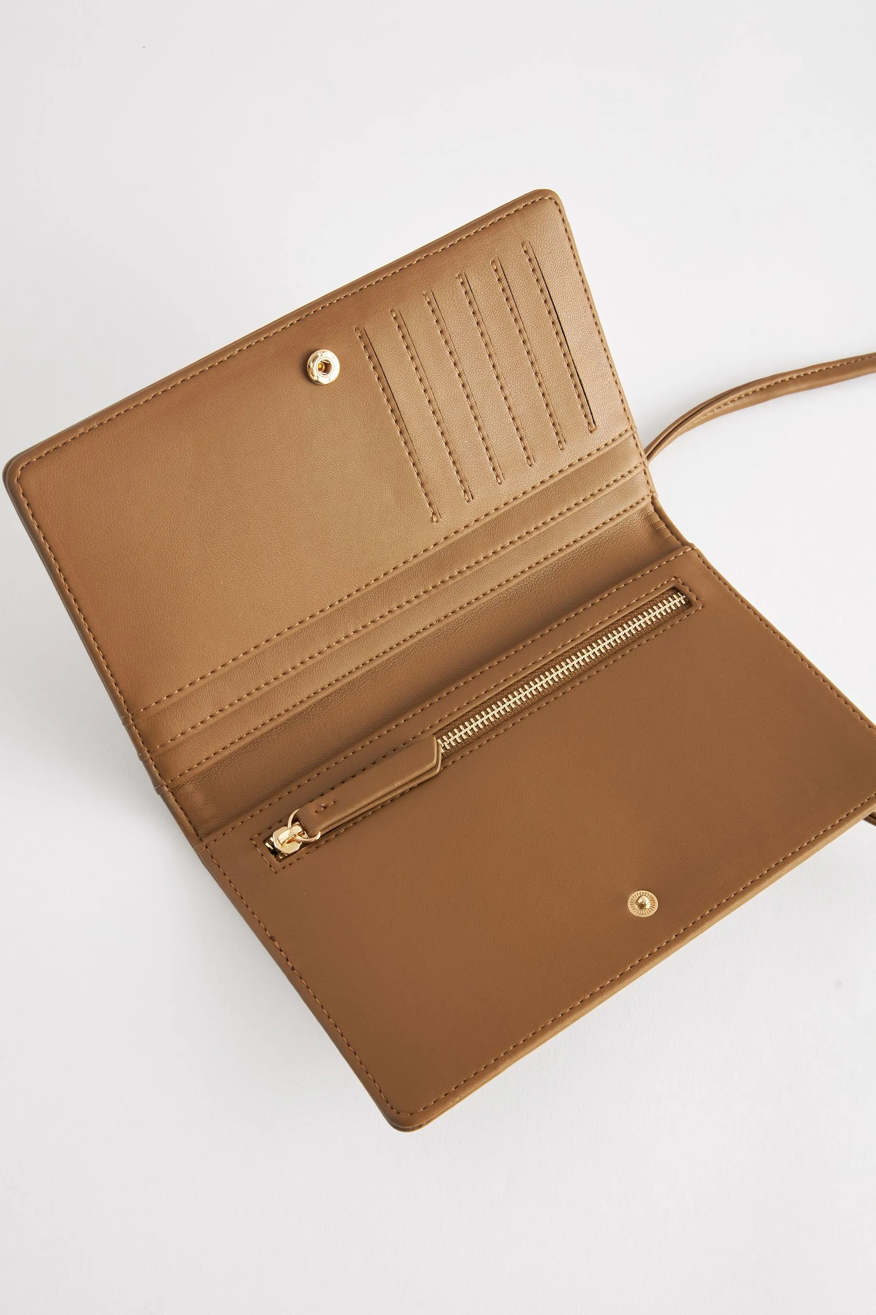 Marrone chiaro   - Borsa a tracolla con portacellulare